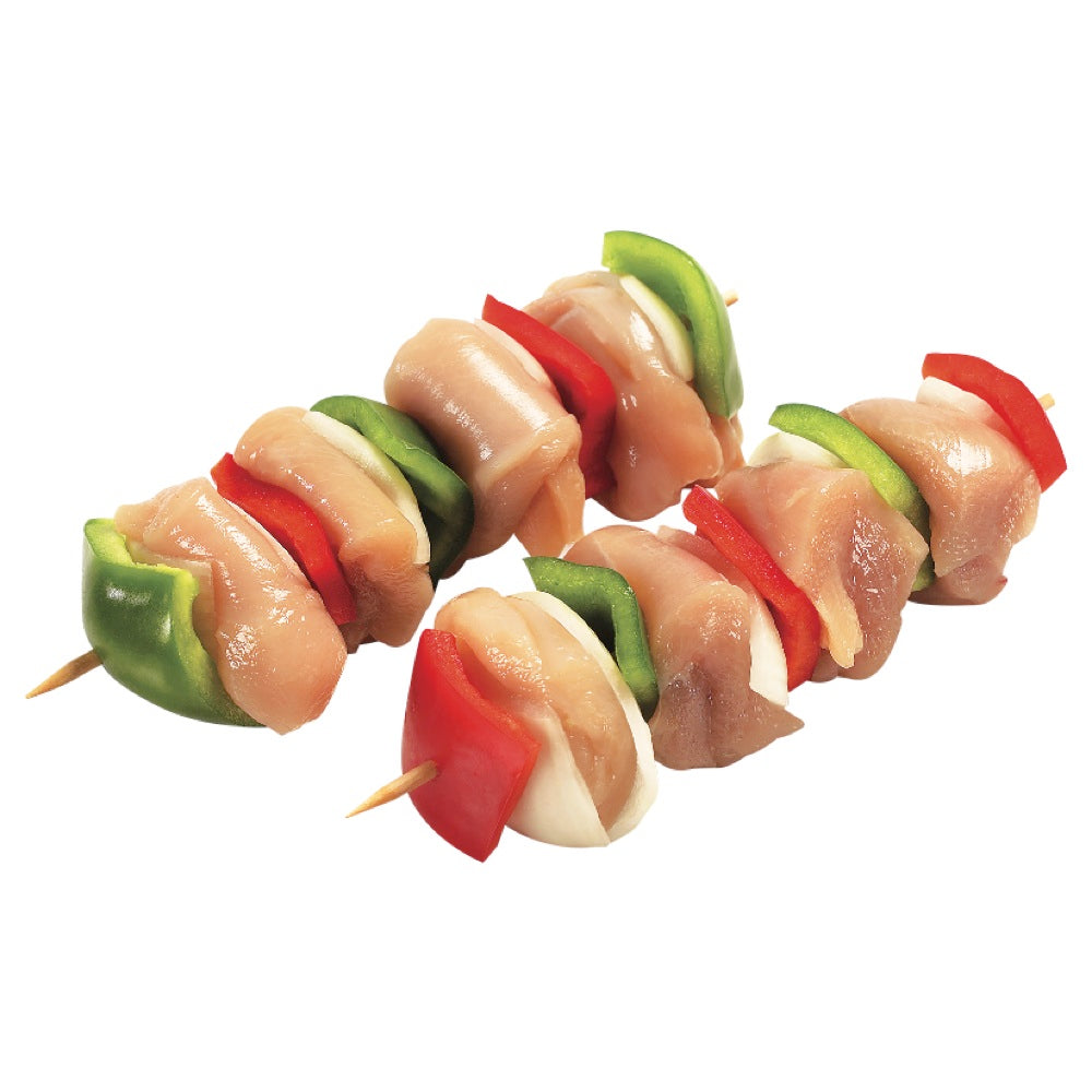 Brochette marinée avec légumes au poulet